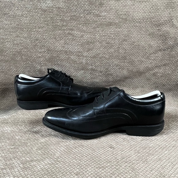 NUNN BUSH Men’s Black Wingtip Lace Up Leather Dress Shoes sz 9.5M LIKE NEW - Picture 6 of 16